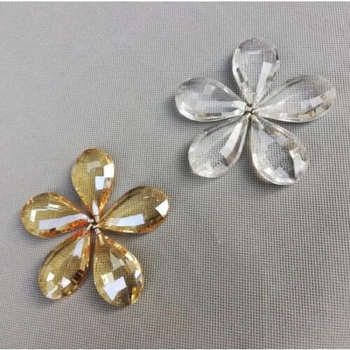 Camal 10pcs Champagne/Clear 50mm Pipa Drops Crystal Hanging Pendants with M4 Pitch Screw Shinning Prisms Chandeliers Lamp Parts