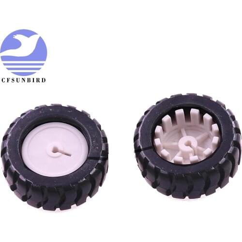 CFsunbird Rubber wheels tires trye 43*19*3mm D-hole Shaft wheel For Robot Smart Car platform DIY RC Toys Wholesale 4pcs