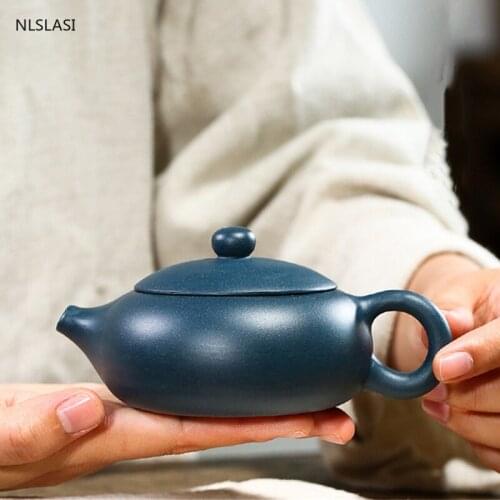 Yixing Tea pot purple clay Xishi teapot beauty filter kettle Raw ore Azure mud Handmade Boutique Tea set Drinkware 170ml