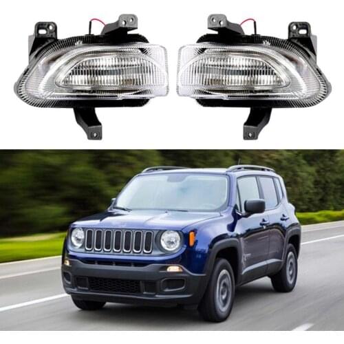 For Jeep Renegade 2015-2018 LED DRL Daytime Running Light Fog Lamp W Turn Signal