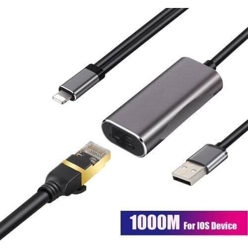 Cable Ethernet 1000mbps for iphone RJ45 Charging Adapter Lightning Ethernet LAN Wired Network Cable USB for iPad IOS Lan Adapter