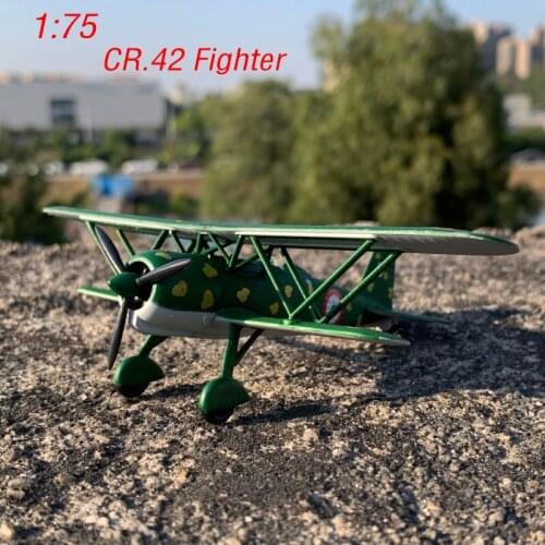 Diecast 1:72 Scale Airplane Model Fiat CR.42 Fighter Alloy Static Display Italian Air Force Adult Collection Mini Toys Boys