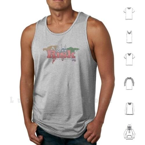 Risk tank tops vest 100% Cotton Risk Game Board World Domination Entertainment Board Game War Battle Competition Gaming