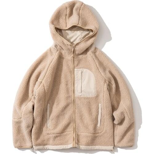 Fashion Couple Clothing Autumn and Winter Thick Warm Cotton Padded Jackets Mens Casual Loose Hooded Outerwear Lamb Wool Coats