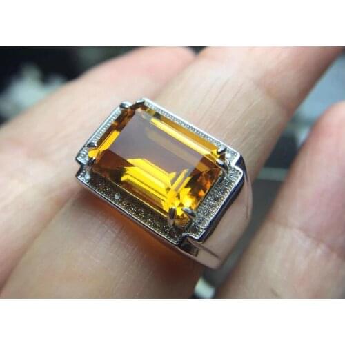 KJJEAXCMY fine jewelry 925 sterling silver Black Sapphire Mens Ring