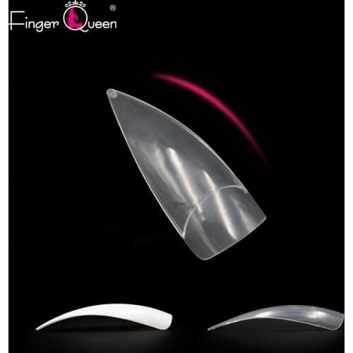 Fake nails 500Pcs Clear/White Long Stiletto Pointy Artificial Fake Half Cover False Hand French Nails Tips