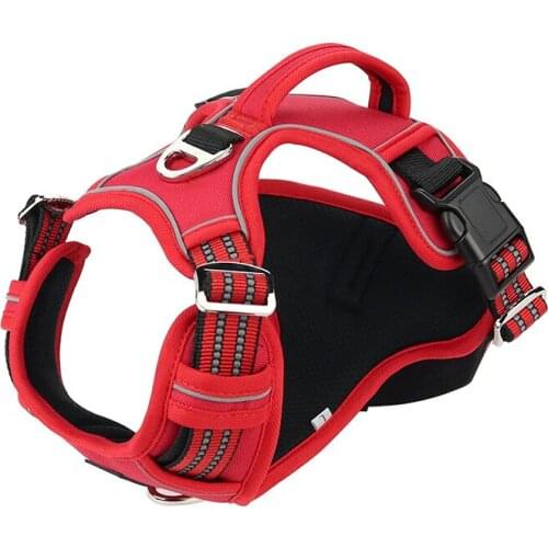 No-Pull Nylon Pet Dog Harness Vest Chest Adjustable Soft Padded Reflective Heavy Duty Easy Control Handle for Small Large Dogs