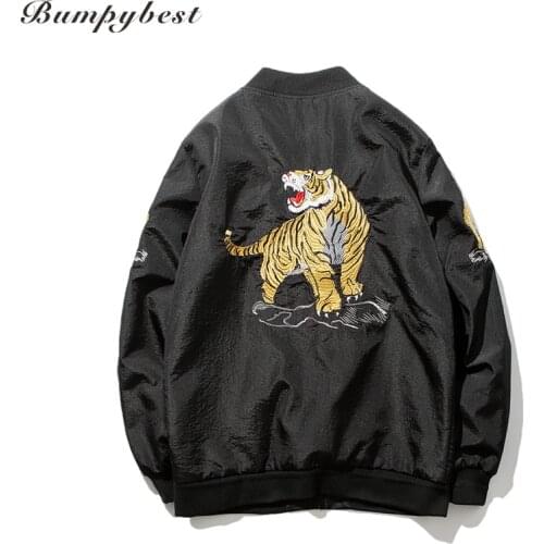 2018 New Chinese Style Embroidery Tiger Jacket China Coats Us Size XS-XXL