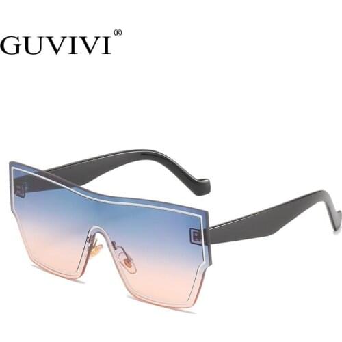 2021 New Fashion One-piece Sunglasses Women Classic Big Frame Retro Punk Style Glasses Mens Sunscreen Eyeglasses Eyewear UV400