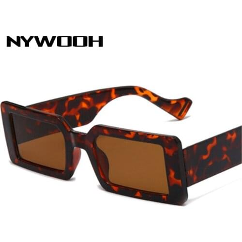 NYWOOH Women Rectangle Sunglasses Female Brand Designer Vintage Square Sun Glasses Men Ladies Fashion Style Shades Pink Eyewear
