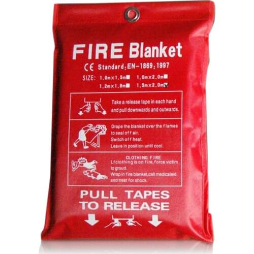 1M /1.2M/1.5M/2M Fire Blanket Fighting Fire Extinguishers Tent Boat Emergency Blanket Survival Fire Shelter Safety Cover