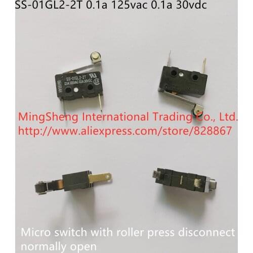 Original new 100% SS-01GL2-2T 0.1a 125vac 0.1a 30vdc micro switch 2pin with roller press disconnect normally open