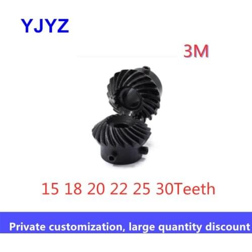 Precision spiral bevel gear 3M 15/18/20/22/25/30 teeth 1:1 spiral bevel gear one pair