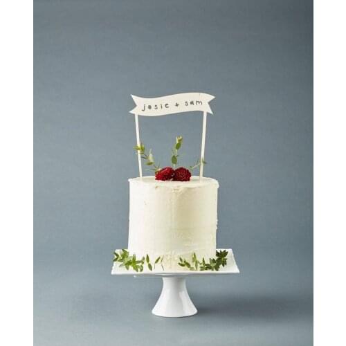 Simple Banner Wedding Cake Topper - Wooden Cake Topper - Cake Topper Custom Wedding -Personalized Cake Topper