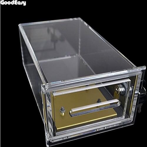 Transparent Acrylic Safe Box Poker Chips Bank Double Security Casino Money/Tips Case Professional Gambler Coin Box