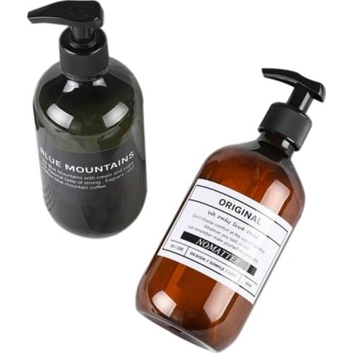 Nordic style Round Skin Care Products Bottle Press-type Plastic Empty Bottle Shampoo Shower Gel Refillable Bottle