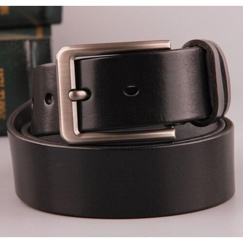New Men Genuine Leather Business Belt Luxury Fashion High Quality Designer Belt Jeans Belts Male Pin Buckle Cowskin Strap Mens