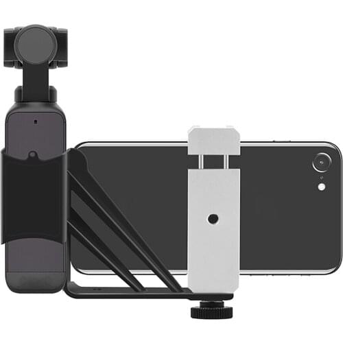 Handheld Gimbal Fixed Mounting Bracket Phone Clip Holder Support Tripod With Cold Shoe 1/4 Inch Screws for DJI Osmo Pocket 2