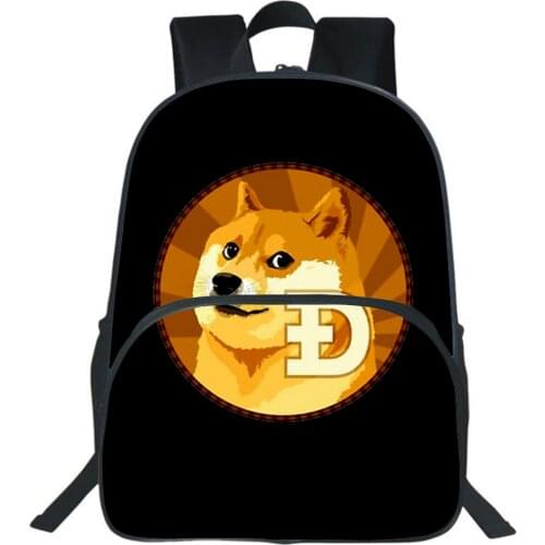 Dogecoin Backpack Bitcoin 3D Print Teenager Students Double-layer School Bags Boys Girls Bag Outside Men Travel Backpack Mochila
