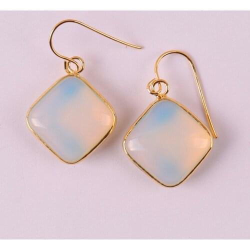 Opal Stone Dangle GEM Earrings Jewelry T158