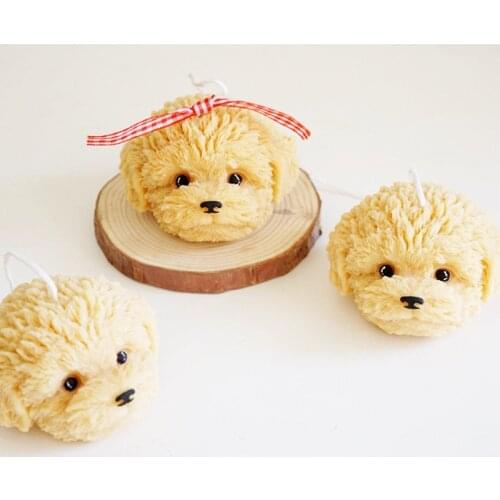 Cute Teddy Dog Shape Silicone Candles Mould Soy Wax Mold Diy 3d Hand-made Soy Aroma Wax Soap Candles Mold