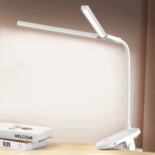 Eye Protection Clip-on LED Desk Lamp USB Rechargeable Foldable Student Study Reading LED Table Lamp Book Light Dimmable
