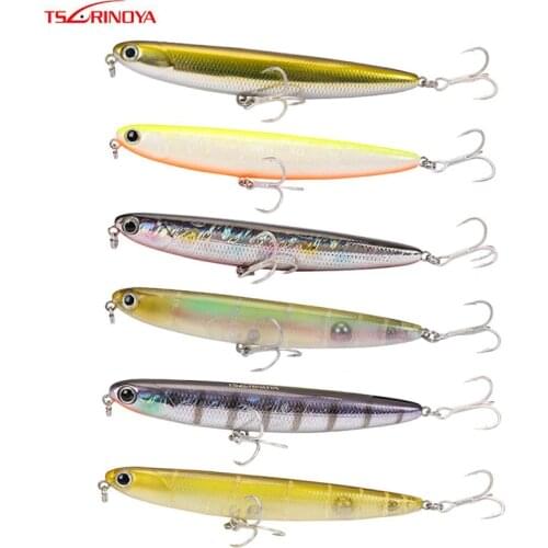 Trulinoya DW27 Pencil Fishing Lure 11cm 13g Surface Artificial Hard Bait 3D Eyes Treble Hooks Wobbler Z Swimming
