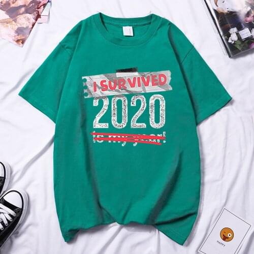 I Survived 2020 Letter T Shirt For Woman Hip Hop Casual Tee Shirt 2021 Summer Hot Sale T-Shirt Brand Comfort Women T Shirts