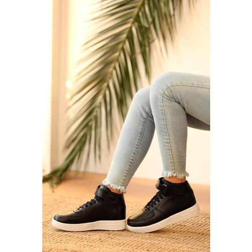 B1500-20Siyah Pink Potin Black Women Boots B1500-20