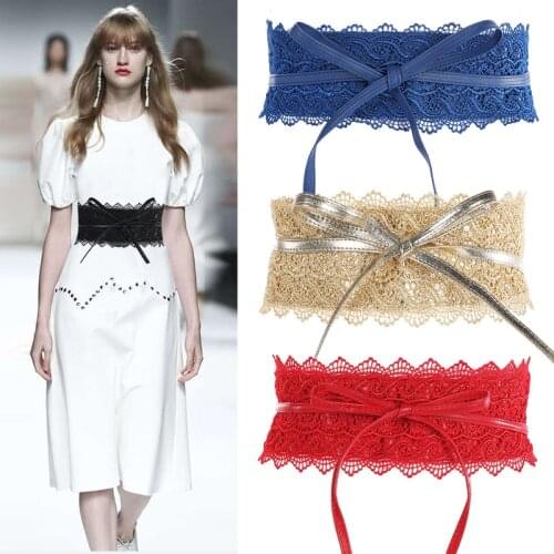 1PCS Fashion luxury Lace waist corset belt for women Wide Self Tie Cummerbund ladies Dress Waistband waist seal girdle Accessory