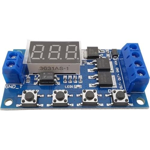 1Piece DC 12V 24V Trigger Cycle Timing Delay Switch Dual MOS Tube LED Digital Control Board Instead of Relay Module DIY