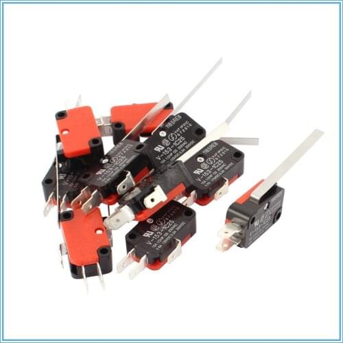 10Pcs 27 x 16 x 10mm SPDT Micro Limit Switch 3 Terminals Momentary V-153-1C25