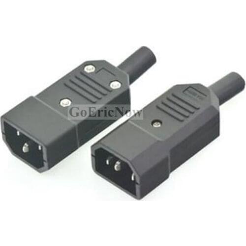 10 pcs AC 250V Power Charger Male Female Three-core power cord plug Socket Connector