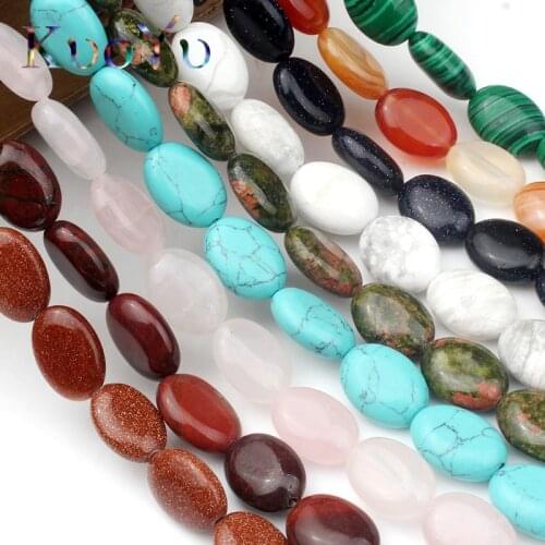 10x14mm Natural Oval Malachite Turquoises Unakite Stone Beads Loose Spacer Bead For Jewelry Making DIY Handmade Bracelet Necklac