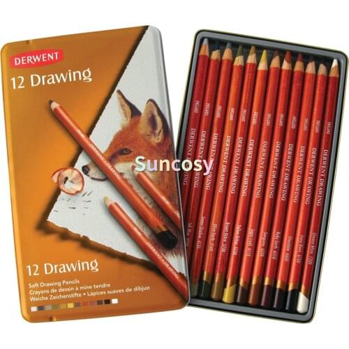 Derwent Drawing 12-Pencil Set For nature studies, landscapes, seascapes and wildlife drawing,Extra-thick 5mm lead Highly pigment