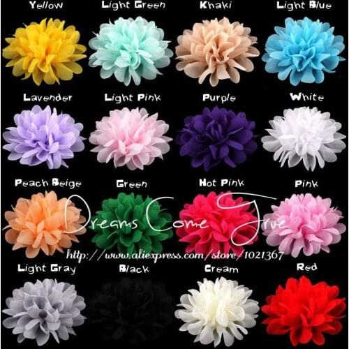 200pcs/lot 4" 16Colors Newborn Soft Tulle Chiffon Headband Artificial Fabric Flower Hair Accessories For Baby Girls Headbands
