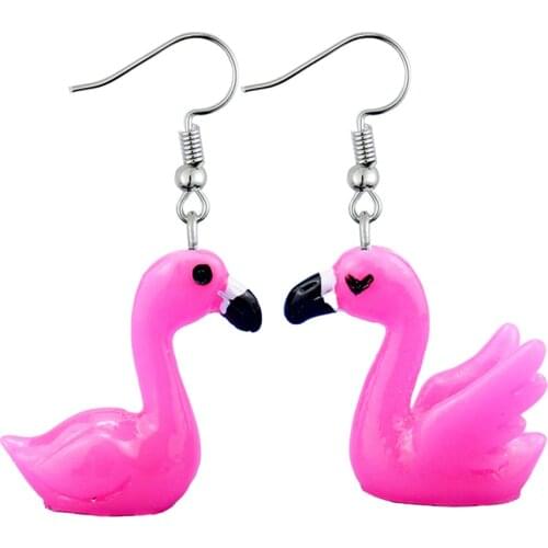 2021 Trend Korean Fashion Animal Flamingo Unusual Earrings For Girl Women Gift Cute Creative Funny Pendant Jewelry Accessories