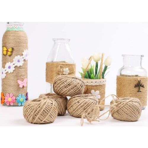 30M Natural Burlap Hessian Jute Twine Cord Hemp Rope String Gift Packing Strings Wedding Birhtday Christmas Event Party Supplies