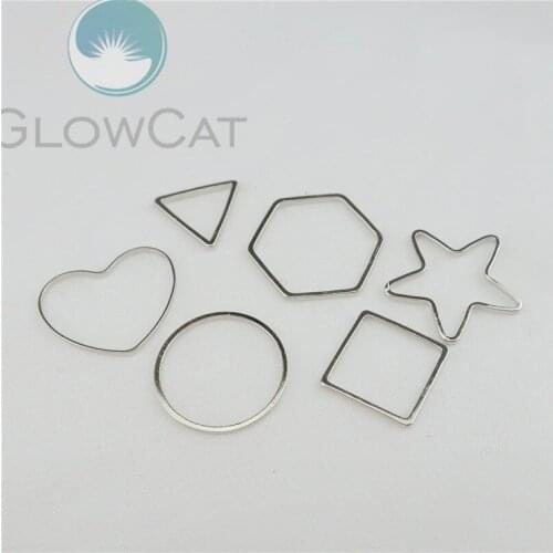 30X Circular Heart Polygon Pentagram Triangle Silver Earrings Accessories DIY Necklace Accessories Making 22754
