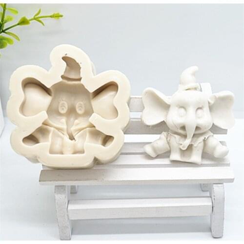 3D Elephant Animal Shape Silicone Fondant Chocolate Resin Sugarcraft Aroma Stone Ornaments Mold For Pastry Cup Cake Decorating