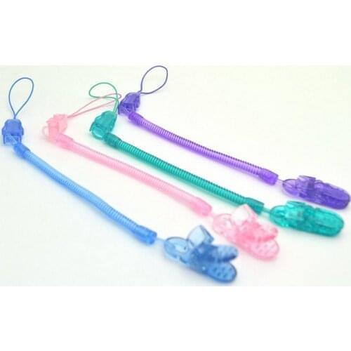 500pcs 4 Colors Baby Infant Toddler Pacifier Spring Soother Nipple Clip Chain Holder Strap
