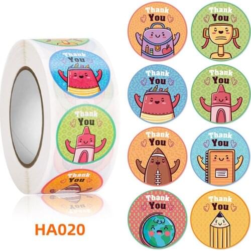 Stickers 500 pcs/roll Teacher Reward Sticker Fun Motivation animal Stickerfor School Teacher Student Stationery Stickers Kids