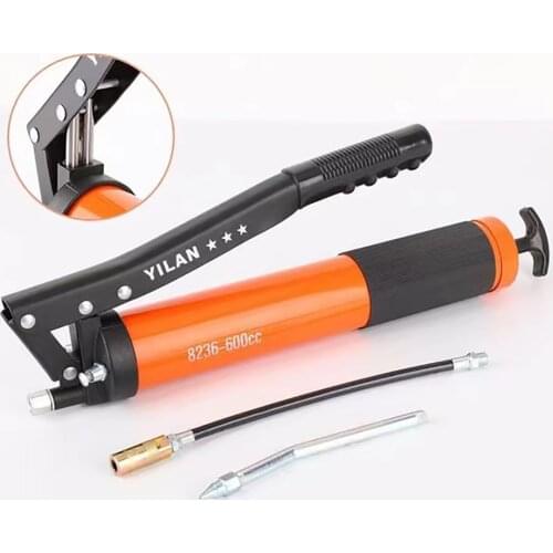Car Hand Grease Gun 8236 Yellow Carton Pack Oil Pump 600CC Hand Grease Lubrication Heavy Duty Lever Auto Trucks Boats