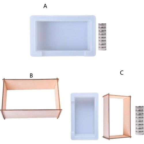 U90E Paper Box Epoxy Resin Mold Tissue Napkin Case Silicone Mould DIY Crafts Jewelry Storage Organizer Home Decorations Casting