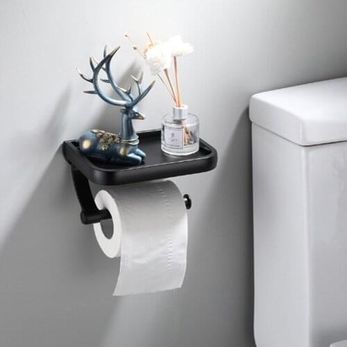 Stainless Steel Toilet Paper Holder Bathroom Wall Mount WC Paper Phone Holder Shelf Towel Roll shelf Accessories