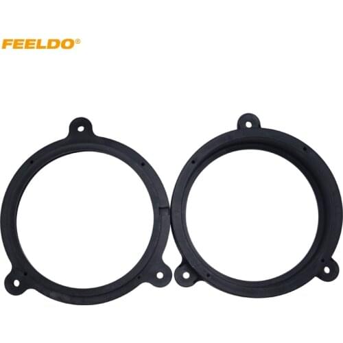 FEELDO 3Pair 6.5" Car Speaker Spacer Solid Modified Rings Kit for Subaru Forester Rear Door Audio Pad Mat Adapter #HQ5723
