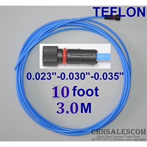 CHNsalescom PTFE Liner 10-ft MIG Welding Guns Wire Size 0.023"-0.030"-0.035" MILL LIN TWE 3.0Meter