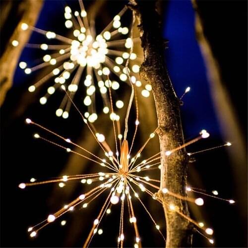 DIY Fireworks Explosion Solar String Lights For Garden Decoration LED String Christmas Festival Fairy Lights Outdoor Solar Lamps