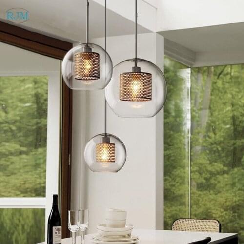 Nordic Creative Restaurant Chandelier Bar Bedroom Simple Personality Coffee Shop Glass Ball Single Head Chandelier