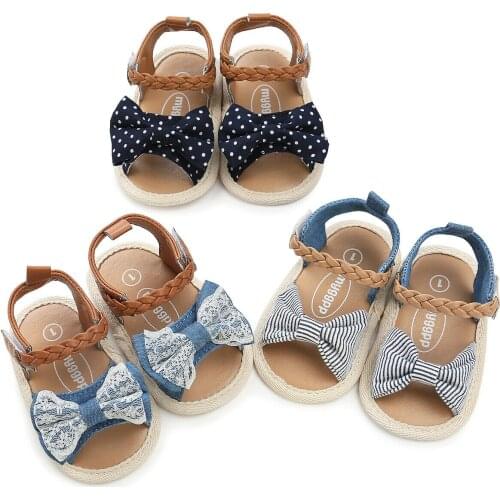 Summer Sandals Baby Girl Bow Princess Flat Heels Toddler Kids Buckle Clogs Casual Party Wedding Spanish Shoes